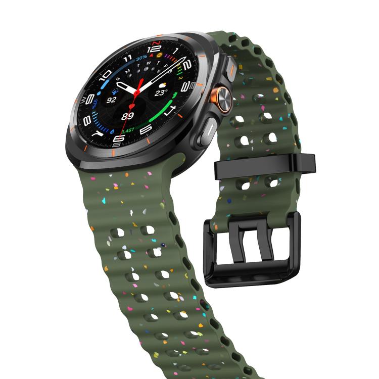 For Samsung Galaxy Watch Ultra 47mm / Ultra 2025 Dual Buckle Colorful Dots Silicone Watch Band