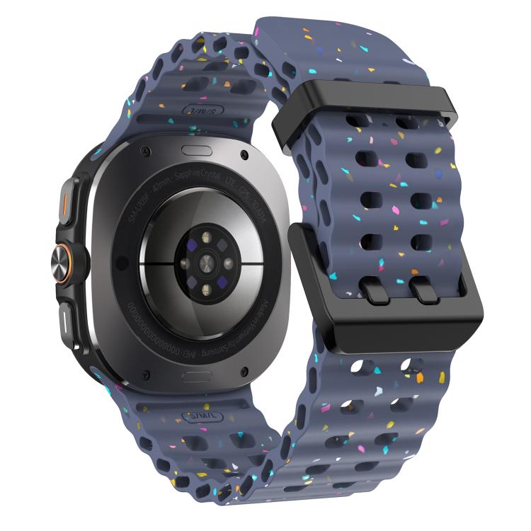 For Samsung Galaxy Watch Ultra 47mm / Ultra 2025 Dual Buckle Colorful Dots Silicone Watch Band