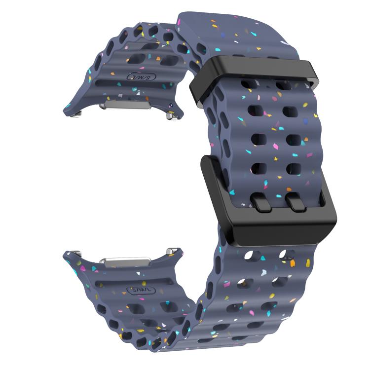 For Samsung Galaxy Watch Ultra 47mm / Ultra 2025 Dual Buckle Colorful Dots Silicone Watch Band