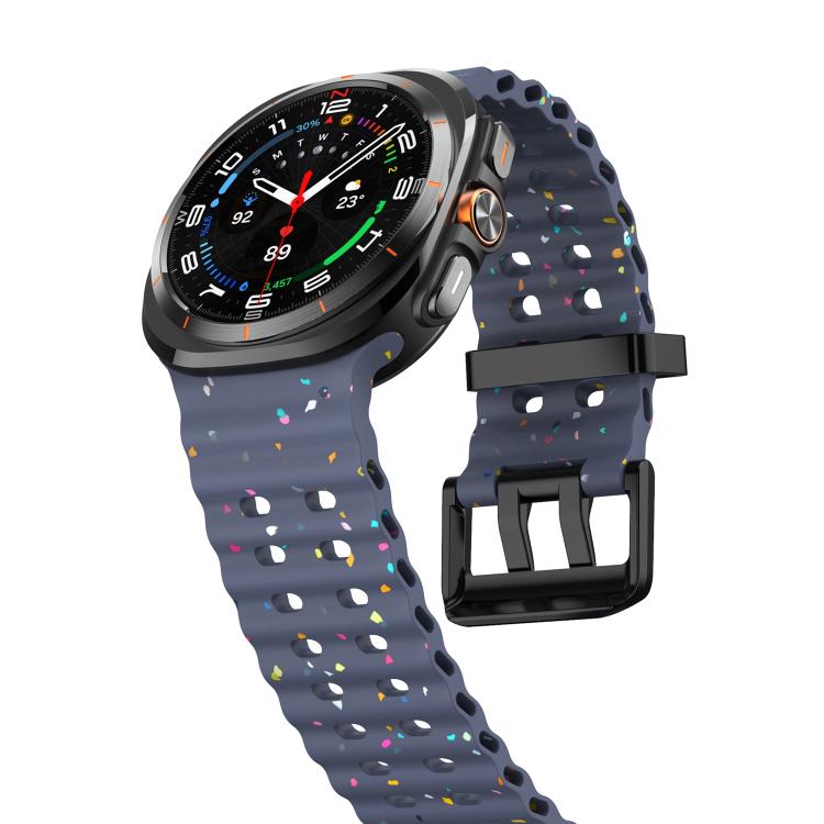 For Samsung Galaxy Watch Ultra 47mm / Ultra 2025 Dual Buckle Colorful Dots Silicone Watch Band