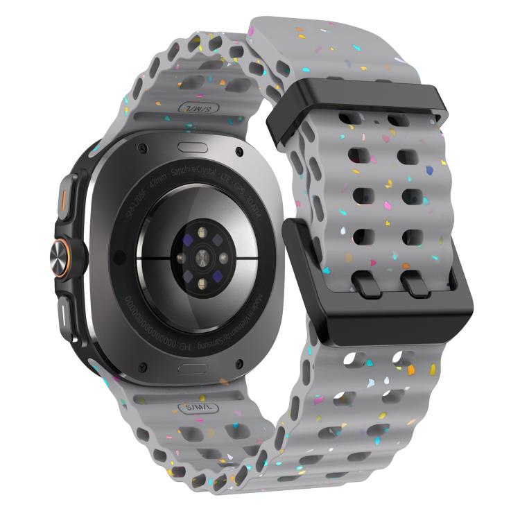 For Samsung Galaxy Watch Ultra 47mm / Ultra 2025 Dual Buckle Colorful Dots Silicone Watch Band