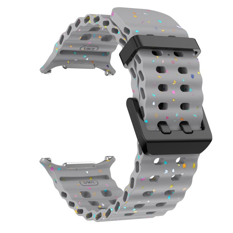 For Samsung Galaxy Watch Ultra 47mm / Ultra 2025 Dual Buckle Colorful Dots Silicone Watch Band