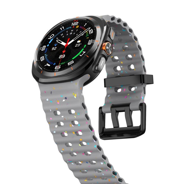 For Samsung Galaxy Watch Ultra 47mm / Ultra 2025 Dual Buckle Colorful Dots Silicone Watch Band