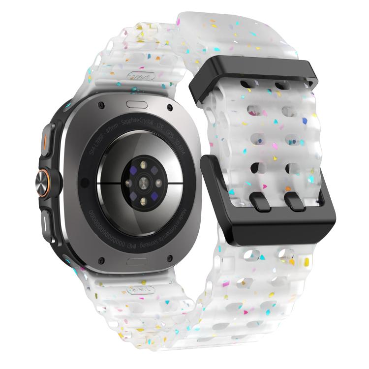 For Samsung Galaxy Watch Ultra 47mm / Ultra 2025 Dual Buckle Colorful Dots Silicone Watch Band