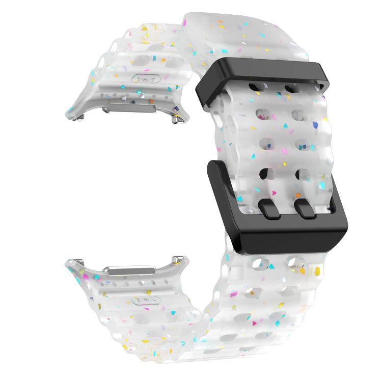 For Samsung Galaxy Watch Ultra 47mm / Ultra 2025 Dual Buckle Colorful Dots Silicone Watch Band