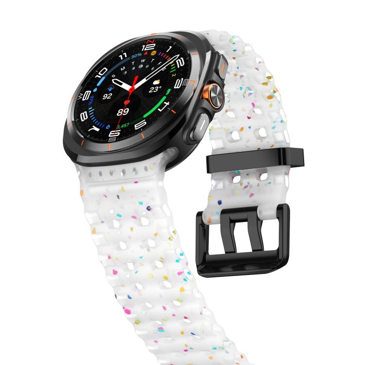 For Samsung Galaxy Watch Ultra 47mm / Ultra 2025 Dual Buckle Colorful Dots Silicone Watch Band