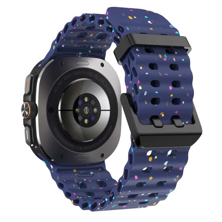 For Samsung Galaxy Watch Ultra 47mm / Ultra 2025 Dual Buckle Colorful Dots Silicone Watch Band