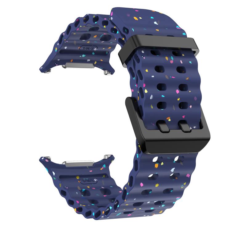 For Samsung Galaxy Watch Ultra 47mm / Ultra 2025 Dual Buckle Colorful Dots Silicone Watch Band