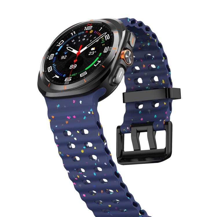For Samsung Galaxy Watch Ultra 47mm / Ultra 2025 Dual Buckle Colorful Dots Silicone Watch Band