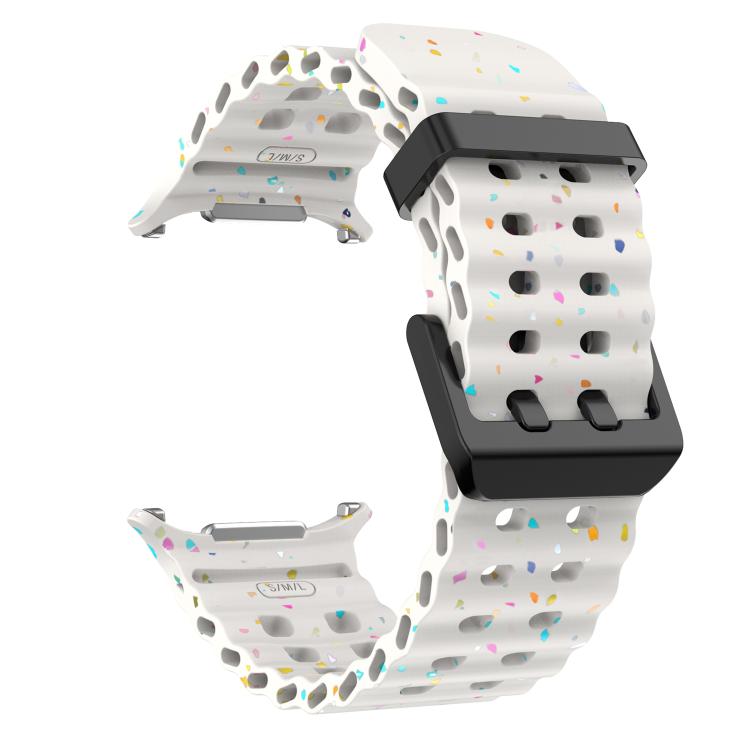 For Samsung Galaxy Watch Ultra 47mm / Ultra 2025 Dual Buckle Colorful Dots Silicone Watch Band