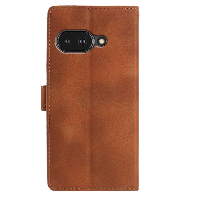 For Google Pixel 9a Skin Feel Embossed Feather Leather Phone Case