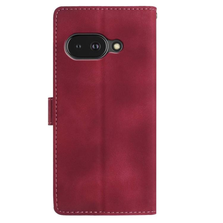 For Google Pixel 9a Skin Feel Embossed Feather Leather Phone Case
