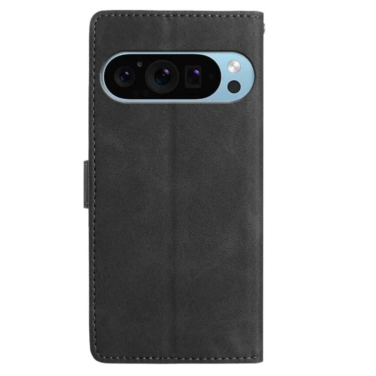 For Google Pixel 10 Pro Skin Feel Embossed Feather Leather Phone Case