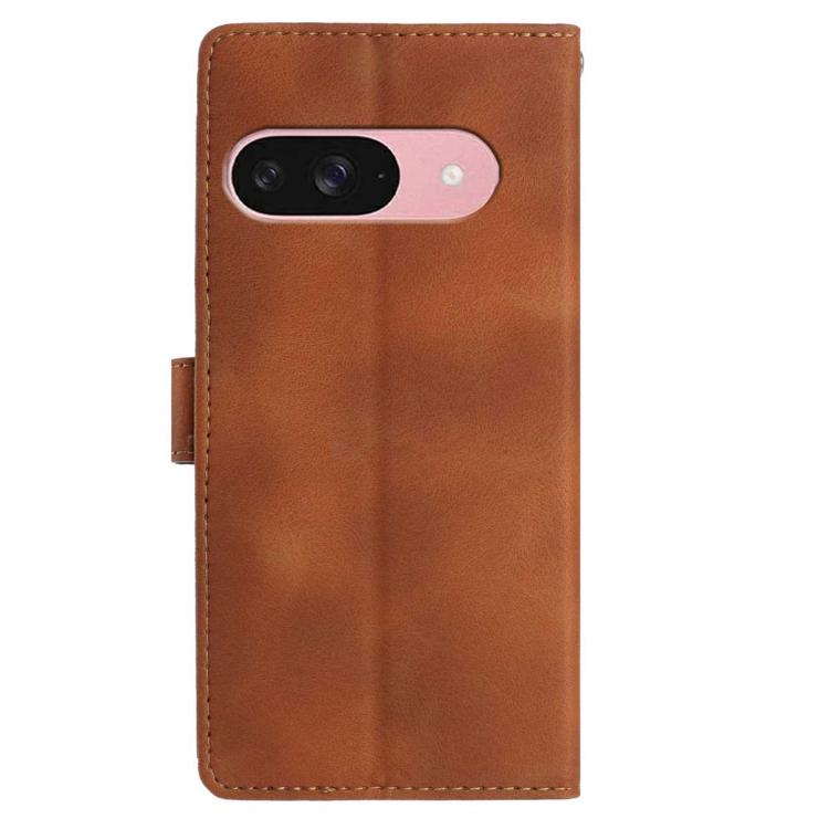 For Google Pixel 10 Skin Feel Embossed Feather Leather Phone Case