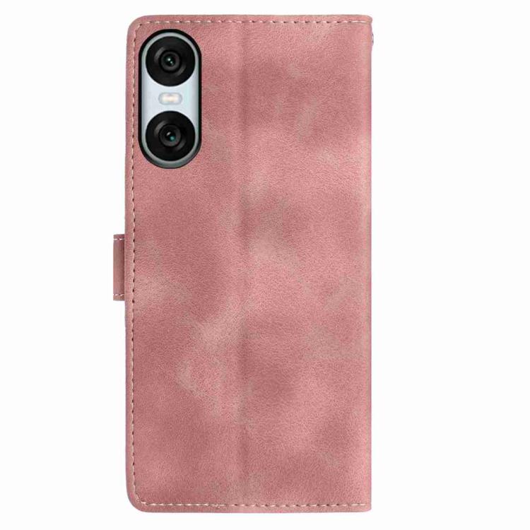 For Sony Xperia 10 VI Skin Feel Embossed Feather Leather Phone Case