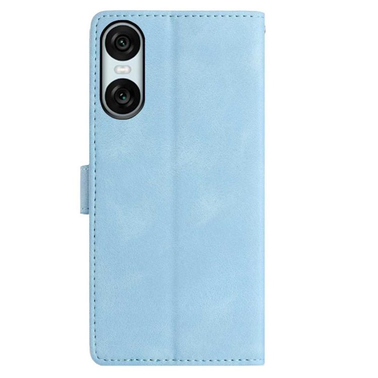 For Sony Xperia 10 VI Skin Feel Embossed Feather Leather Phone Case