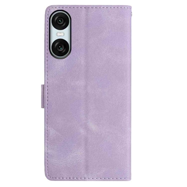 For Sony Xperia 10 VI Skin Feel Embossed Feather Leather Phone Case