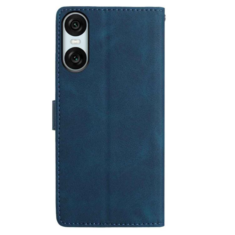 For Sony Xperia 10 VI Skin Feel Embossed Feather Leather Phone Case