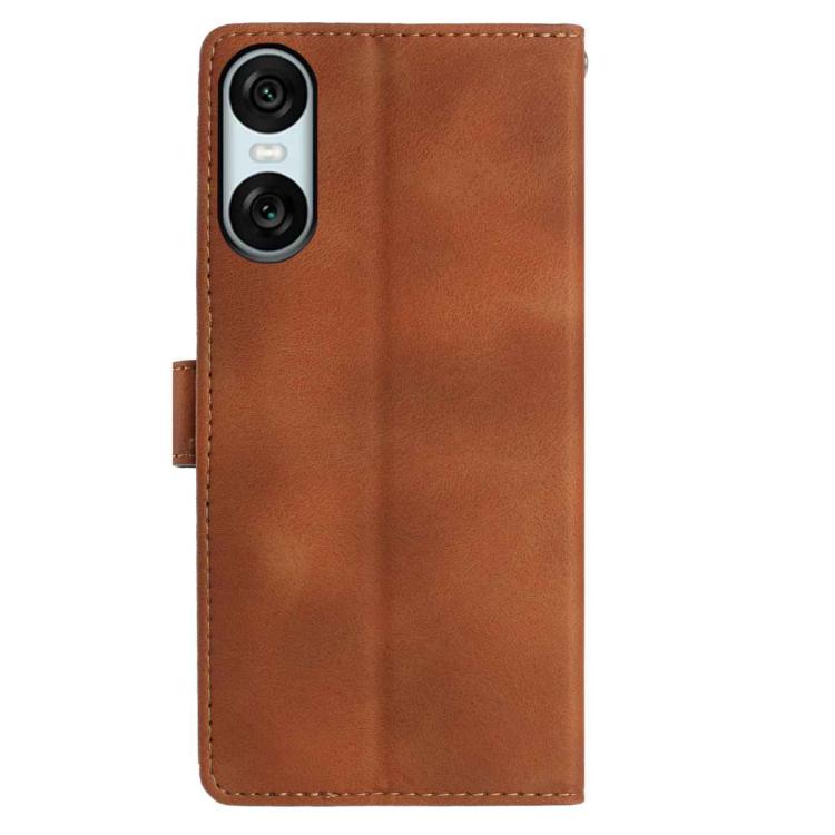 For Sony Xperia 10 VI Skin Feel Embossed Feather Leather Phone Case