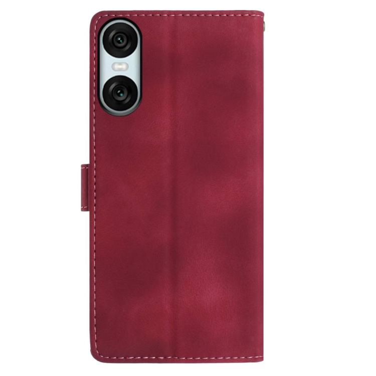 For Sony Xperia 10 VI Skin Feel Embossed Feather Leather Phone Case