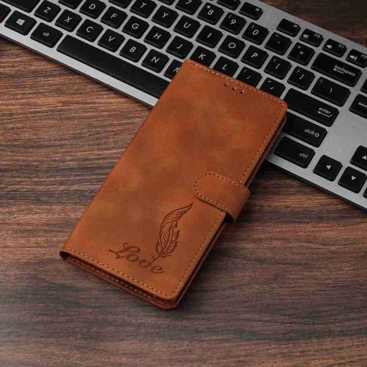 For Sony Xperia 10 VII Skin Feel Embossed Feather Leather Phone Case