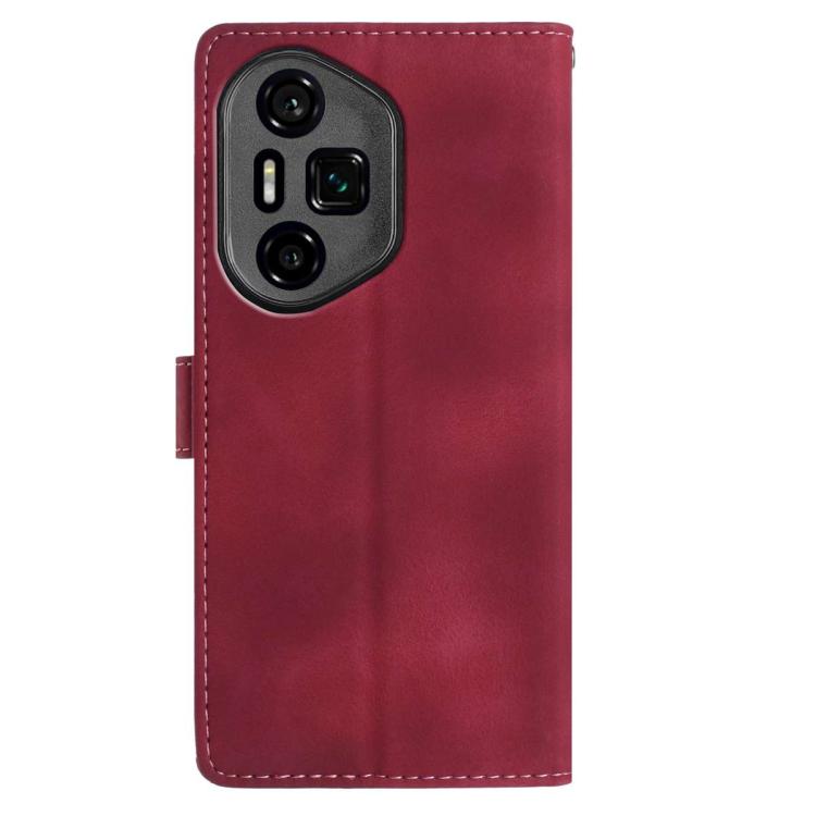 For Honor 300 Pro Skin Feel Embossed Feather Leather Phone Case