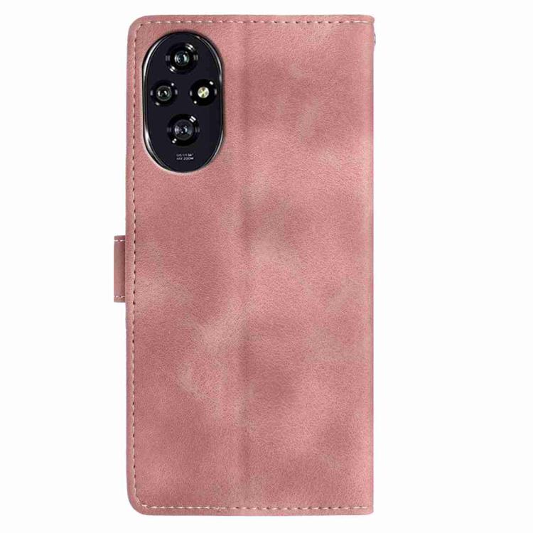 For Honor 200 Skin Feel Embossed Feather Leather Phone Case