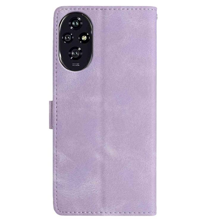 For Honor 200 Skin Feel Embossed Feather Leather Phone Case