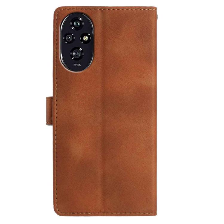 For Honor 200 Skin Feel Embossed Feather Leather Phone Case