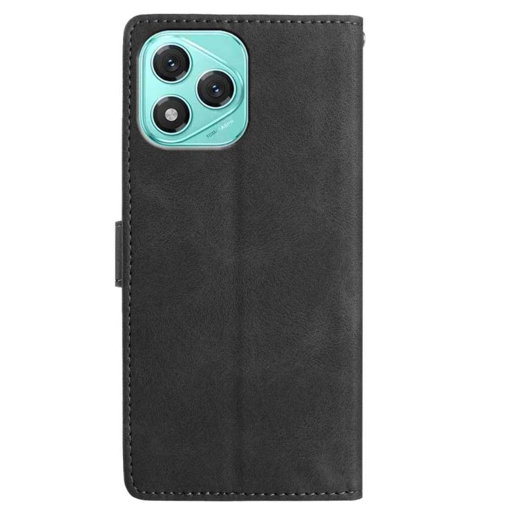 For Honor 400 Lite Global Skin Feel Embossed Feather Leather Phone Case