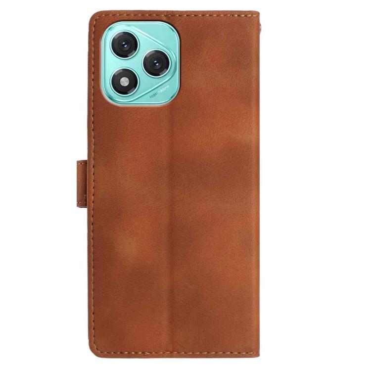 For Honor 400 Lite Global Skin Feel Embossed Feather Leather Phone Case