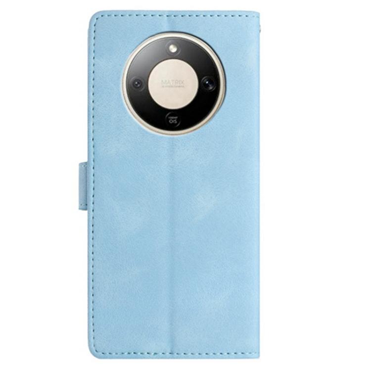 For Honor X9d 5G Global Skin Feel Embossed Feather Leather Phone Case