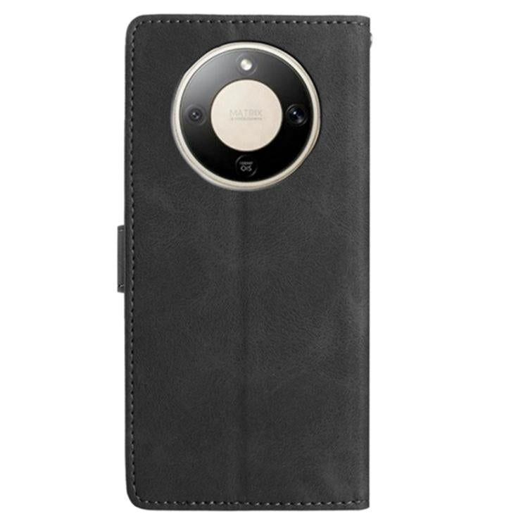 For Honor X9d 5G Global Skin Feel Embossed Feather Leather Phone Case