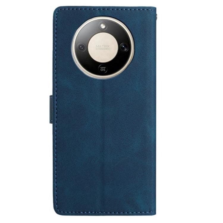 For Honor X9d 5G Global Skin Feel Embossed Feather Leather Phone Case