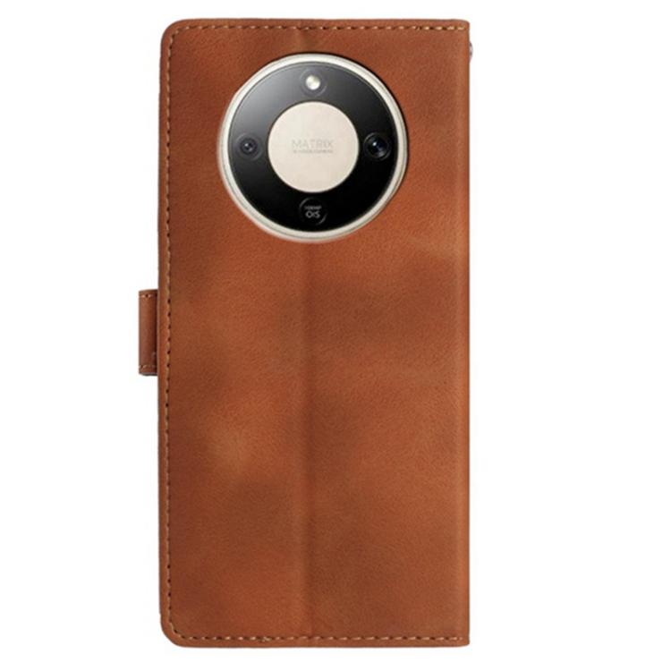 For Honor X9d 5G Global Skin Feel Embossed Feather Leather Phone Case