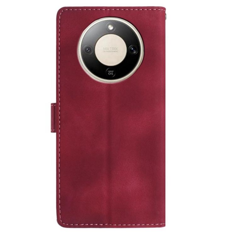 For Honor X9d 5G Global Skin Feel Embossed Feather Leather Phone Case