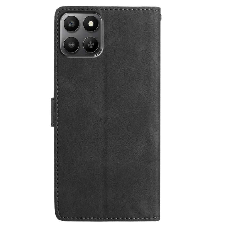 For Honor 400 Smart / X7d 5G Global Skin Feel Embossed Feather Leather Phone Case