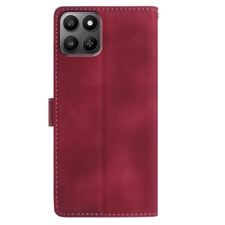For Honor 400 Smart / X7d 5G Global Skin Feel Embossed Feather Leather Phone Case