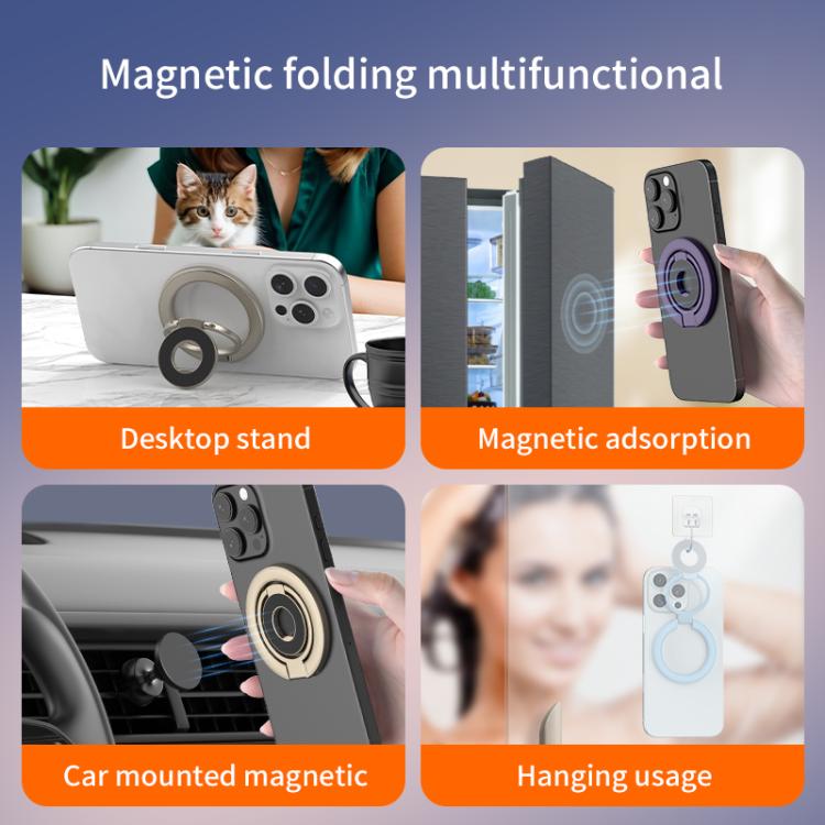 Triple Folding MagSafe Double-Sided Magnetic Phone Ring Holder