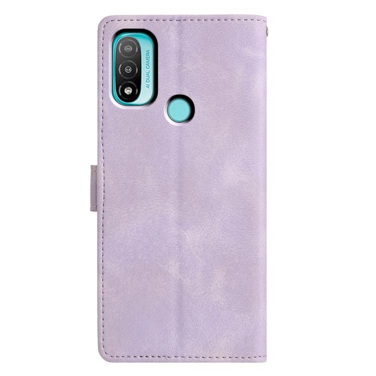 For Motorola Moto E20 / E30 / E40 Triangles Embossed Leather Phone Case