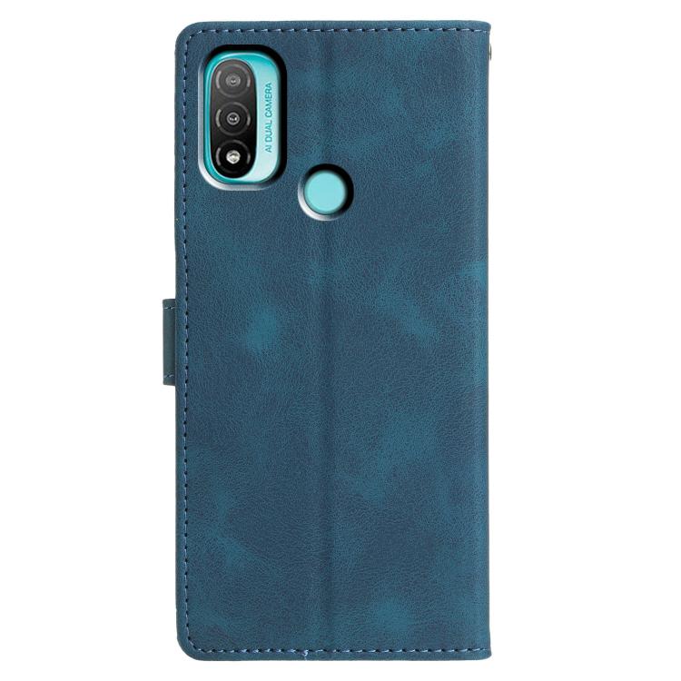 For Motorola Moto E20 / E30 / E40 Triangles Embossed Leather Phone Case