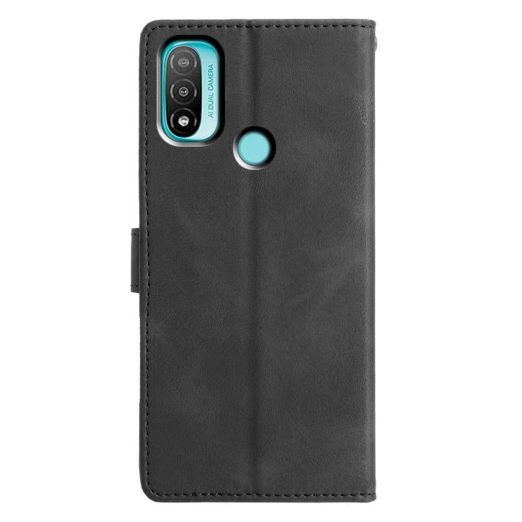 For Motorola Moto E20 / E30 / E40 Triangles Embossed Leather Phone Case