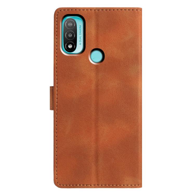 For Motorola Moto E20 / E30 / E40 Triangles Embossed Leather Phone Case