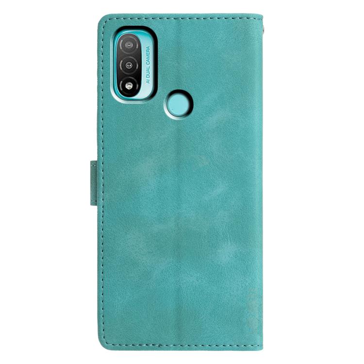 For Motorola Moto E20 / E30 / E40 Triangles Embossed Leather Phone Case