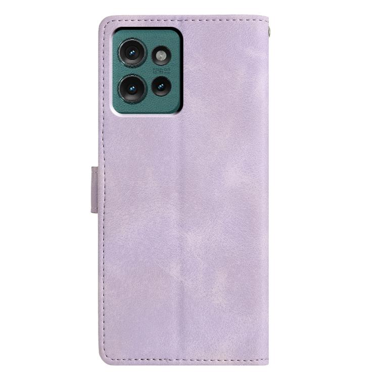 For Motorola Edge 50 Triangles Embossed Leather Phone Case