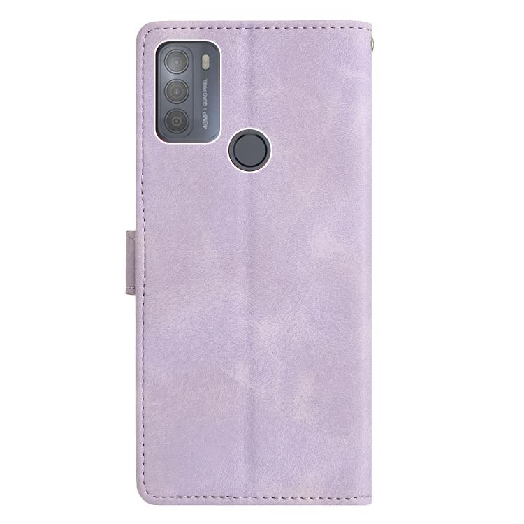 For Motorola Moto G10 / G30 Triangles Embossed Leather Phone Case