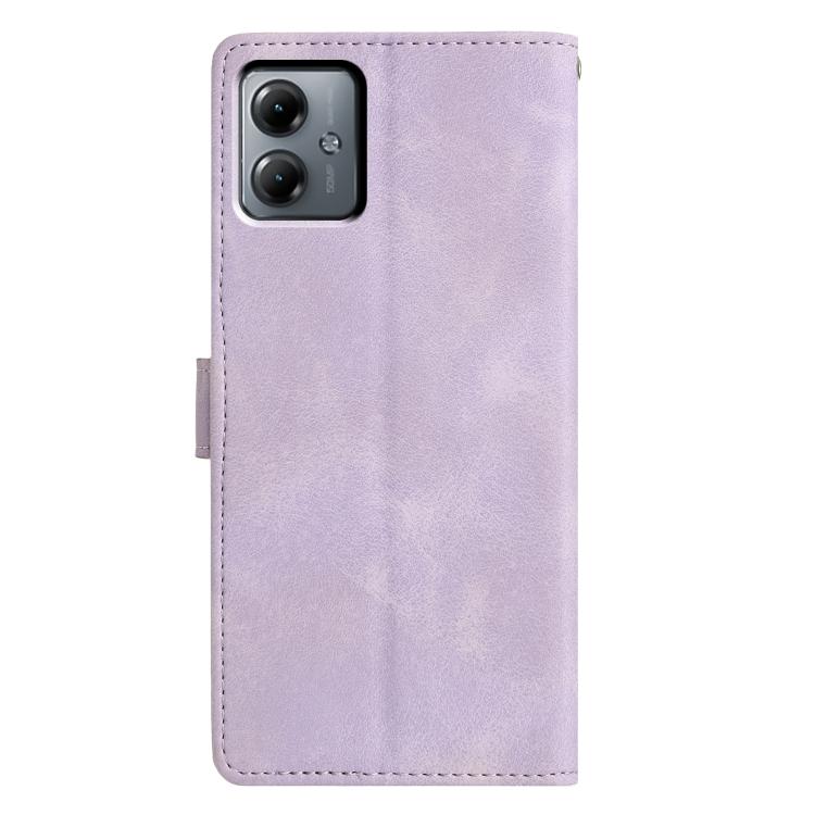 For Motorola Moto G14 Triangles Embossed Leather Phone Case
