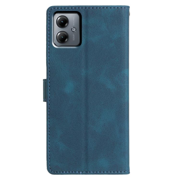 For Motorola Moto G14 Triangles Embossed Leather Phone Case