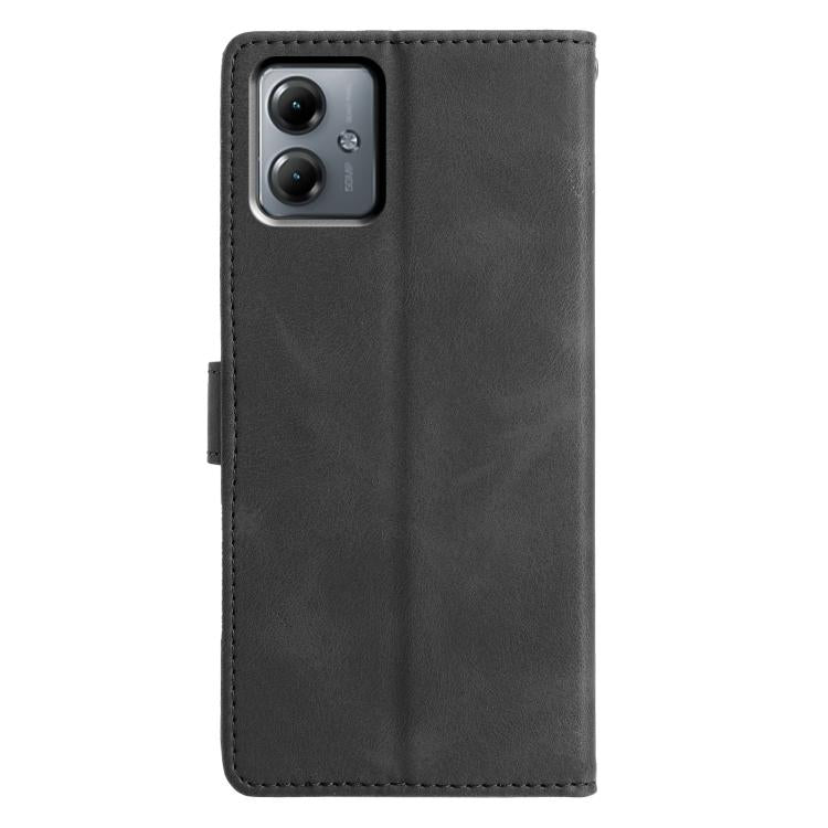 For Motorola Moto G14 Triangles Embossed Leather Phone Case