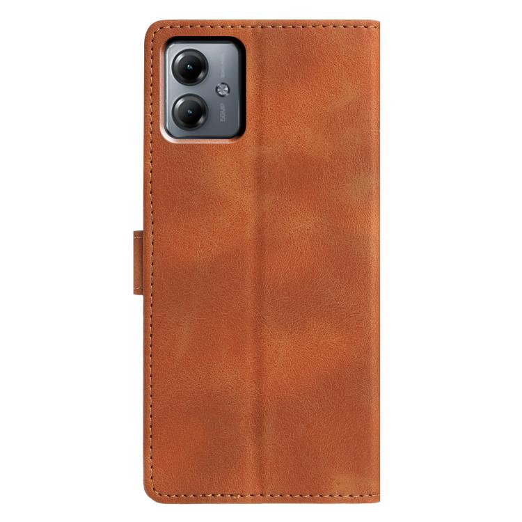For Motorola Moto G14 Triangles Embossed Leather Phone Case